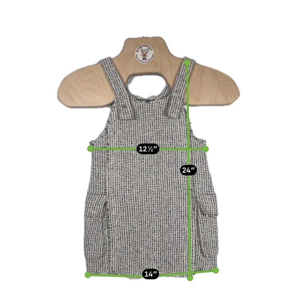 Zara Girls Boucle Tweed Pinafore Dress Cargo‎ Pocket Jumper Size 6 NWT